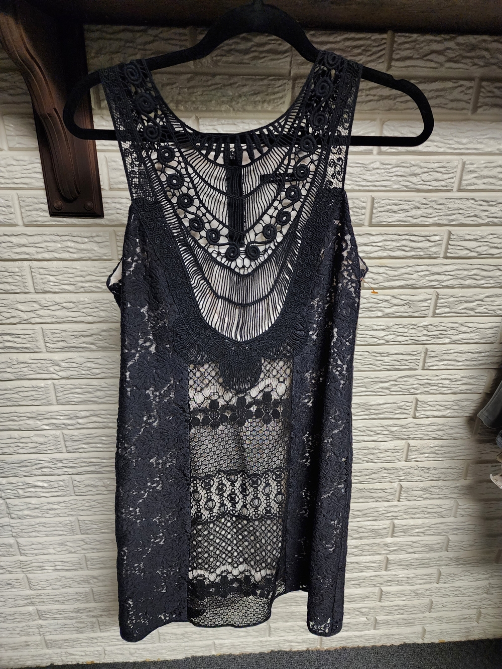 Nanette Lepore Black Lace Crochet Mini Dress